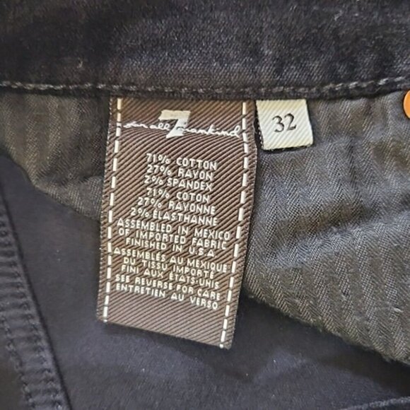 7 For All Mankind Jeans Women 32 (34x30) Black Velvet Straight Low Rise Velour - Picture 12 of 16